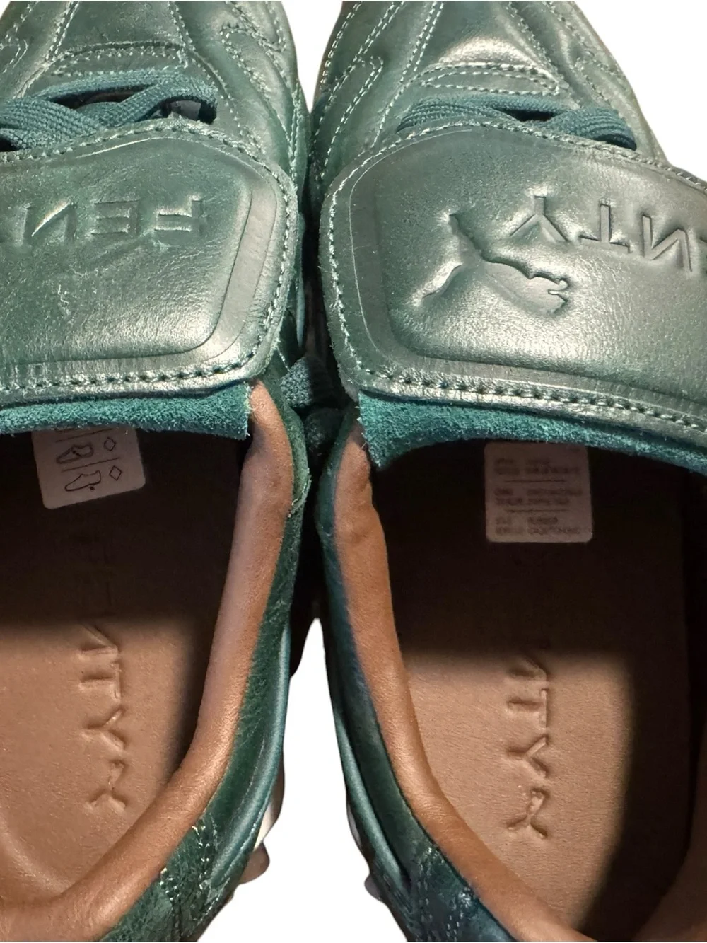 Fenty x Puma by Rihanna Green Leather Sneaker - Picture 3 of 6